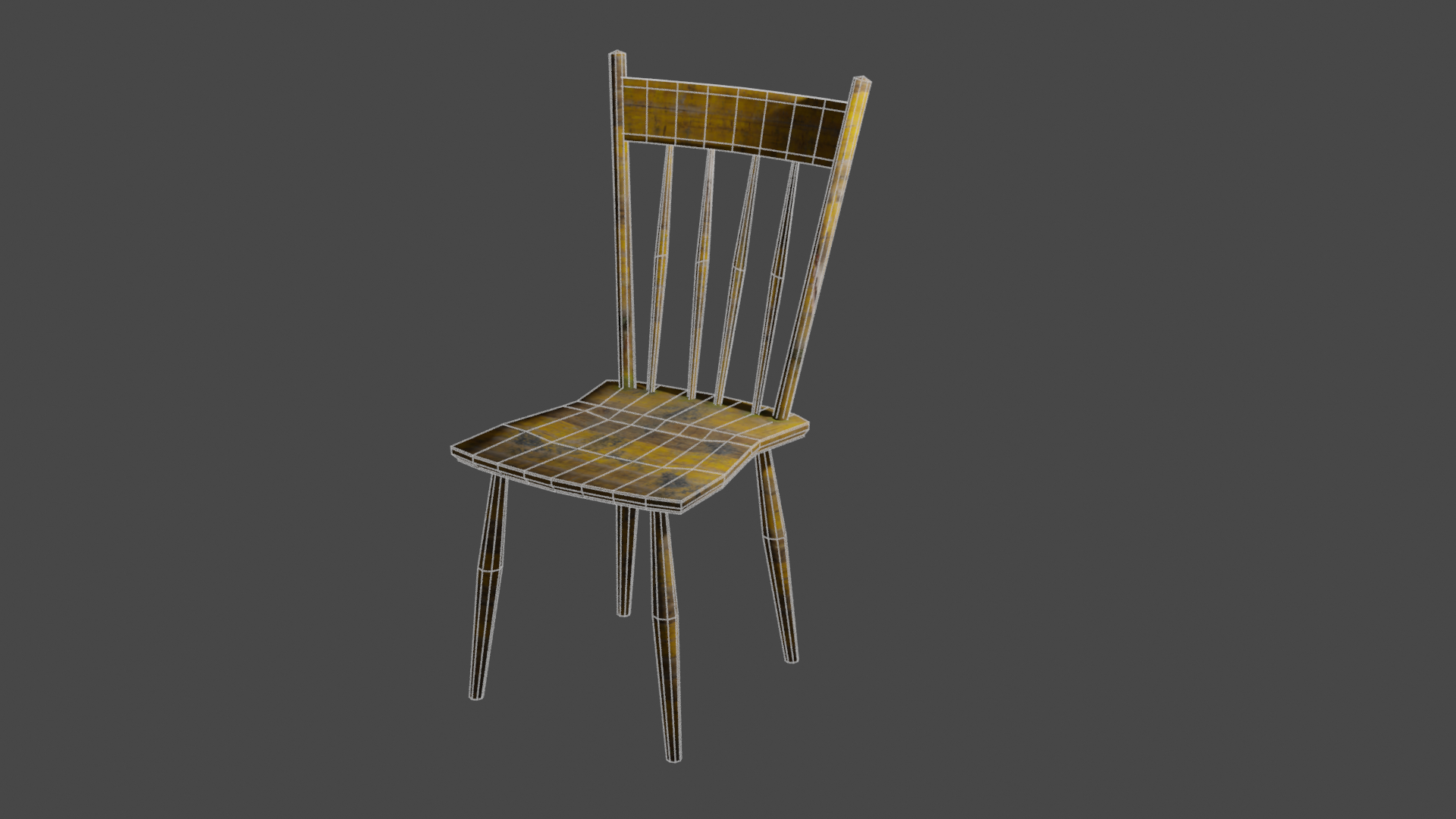 OLD WOODEN CHAIR (LOW-POLY) preview image 2